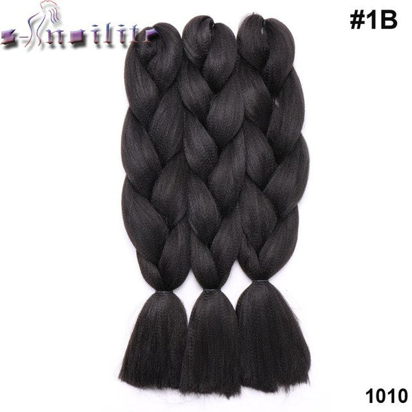 s-noilite Three Tone Color Crochet Hair Extensions Kanekalon Hair Synthetic Crochet Braids Ombre Jumbo Braiding Hair Extensions