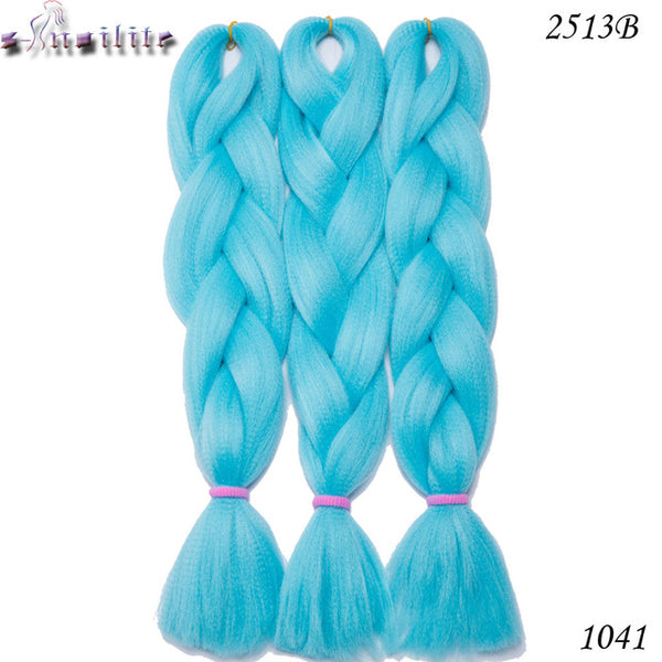 s-noilite Three Tone Color Crochet Hair Extensions Kanekalon Hair Synthetic Crochet Braids Ombre Jumbo Braiding Hair Extensions