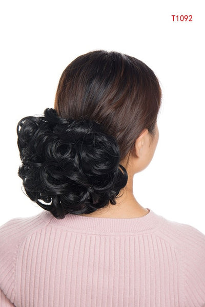 S-noilite Short Synthetic Hair Big Bun Chignon Two Plastic Comb Clips in Hair Extension Updo Cover Hairpiece Accessories