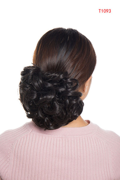 S-noilite Short Synthetic Hair Big Bun Chignon Two Plastic Comb Clips in Hair Extension Updo Cover Hairpiece Accessories