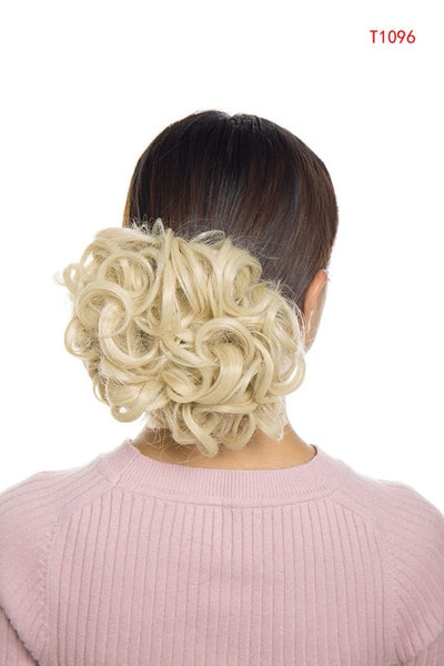 S-noilite Short Synthetic Hair Big Bun Chignon Two Plastic Comb Clips in Hair Extension Updo Cover Hairpiece Accessories