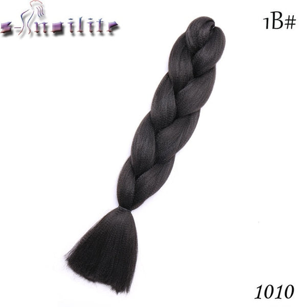 s-noilite 24 Inches Ombre Synthetic Jumbo Braids Hair Extensions Crochet Kanekalon Braiding Hair Bulk African Hair