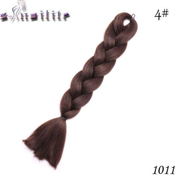 s-noilite 24 Inches Ombre Synthetic Jumbo Braids Hair Extensions Crochet Kanekalon Braiding Hair Bulk African Hair