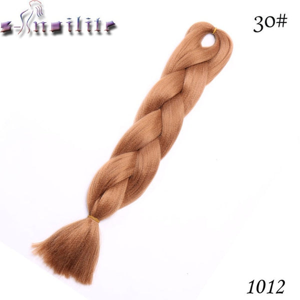 s-noilite 24 Inches Ombre Synthetic Jumbo Braids Hair Extensions Crochet Kanekalon Braiding Hair Bulk African Hair