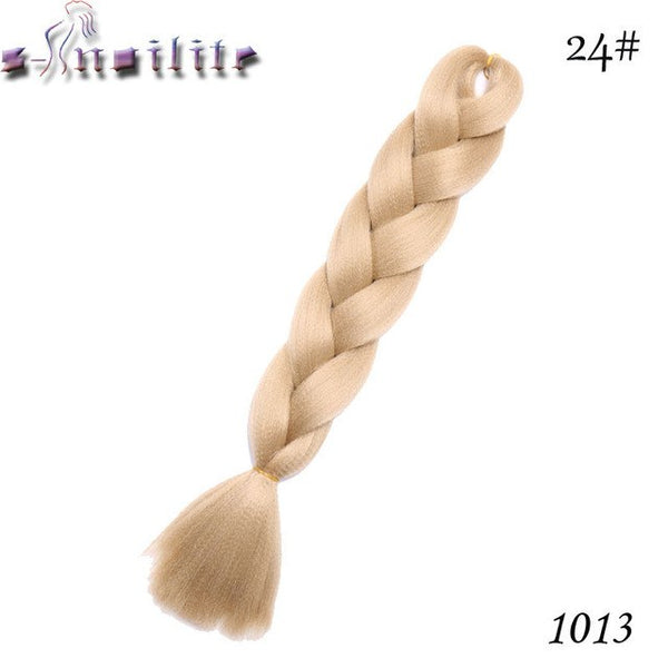 s-noilite 24 Inches Ombre Synthetic Jumbo Braids Hair Extensions Crochet Kanekalon Braiding Hair Bulk African Hair