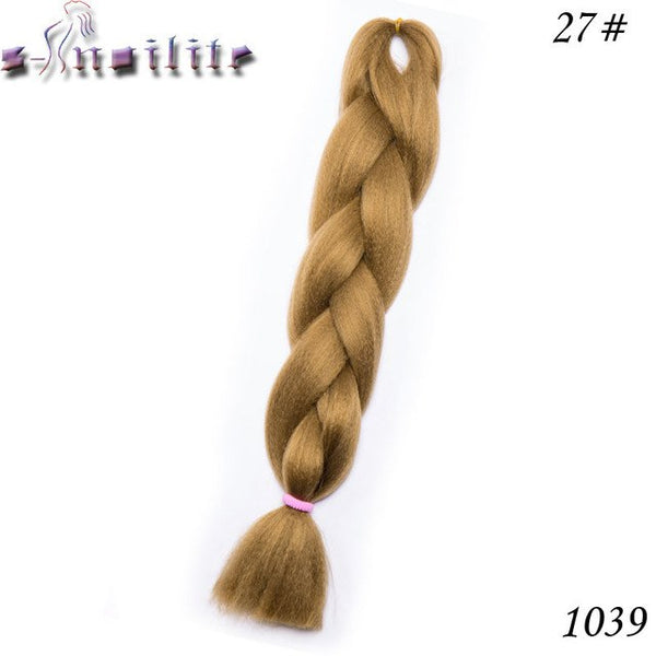 s-noilite 24 Inches Ombre Synthetic Jumbo Braids Hair Extensions Crochet Kanekalon Braiding Hair Bulk African Hair