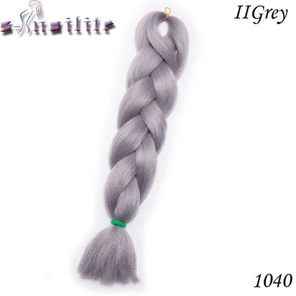 s-noilite 24 Inches Ombre Synthetic Jumbo Braids Hair Extensions Crochet Kanekalon Braiding Hair Bulk African Hair