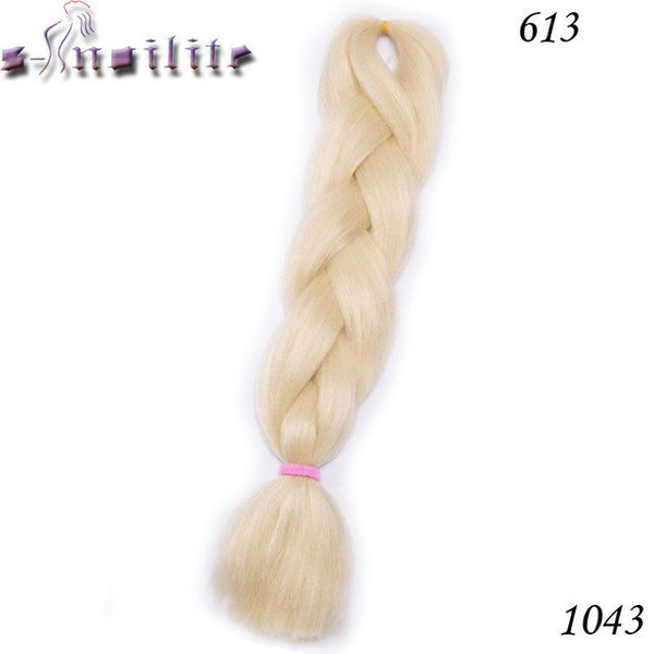 s-noilite 24 Inches Ombre Synthetic Jumbo Braids Hair Extensions Crochet Kanekalon Braiding Hair Bulk African Hair