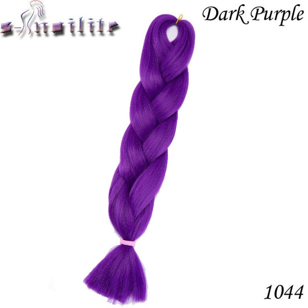 s-noilite 24 Inches Ombre Synthetic Jumbo Braids Hair Extensions Crochet Kanekalon Braiding Hair Bulk African Hair