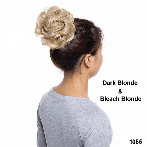 S-noilite Synthetic Hair Chignons Elastic Scrunchie Extensions Hair Ribbon Ponytail Hair Bundles Updo Hairpieces scrunchie