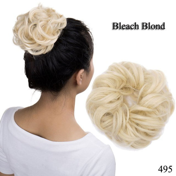 S-noilite Synthetic Hair Chignons Elastic Scrunchie Extensions Hair Ribbon Ponytail Hair Bundles Updo Hairpieces scrunchie