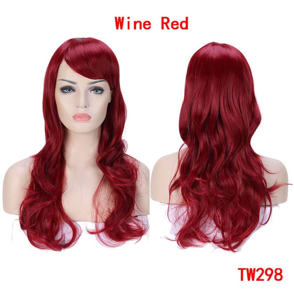 SNOILITE 23inch Long loose wave Cosplay Wigs Pink Black Blue Brown Blonde red Women Wig Heat Resistant Synthetic wig for cosplay