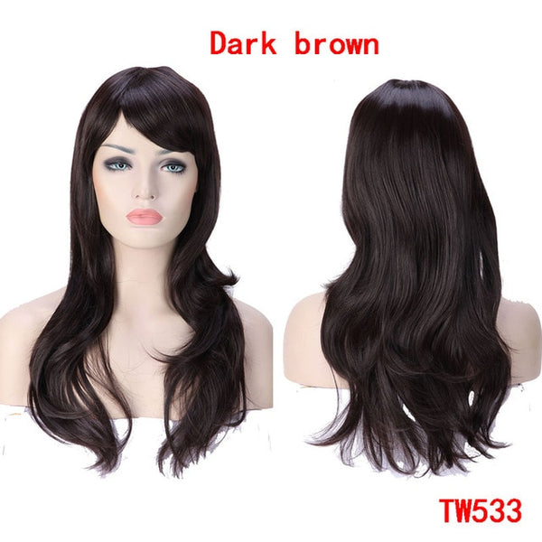 SNOILITE 23inch Long loose wave Cosplay Wigs Pink Black Blue Brown Blonde red Women Wig Heat Resistant Synthetic wig for cosplay