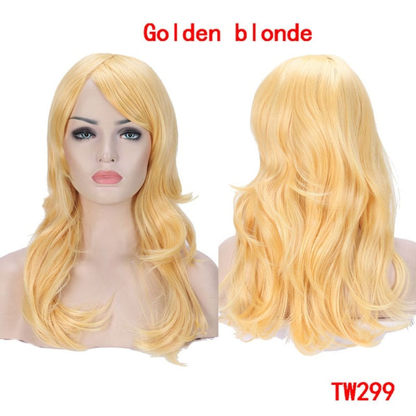 SNOILITE 23inch Long loose wave Cosplay Wigs Pink Black Blue Brown Blonde red Women Wig Heat Resistant Synthetic wig for cosplay