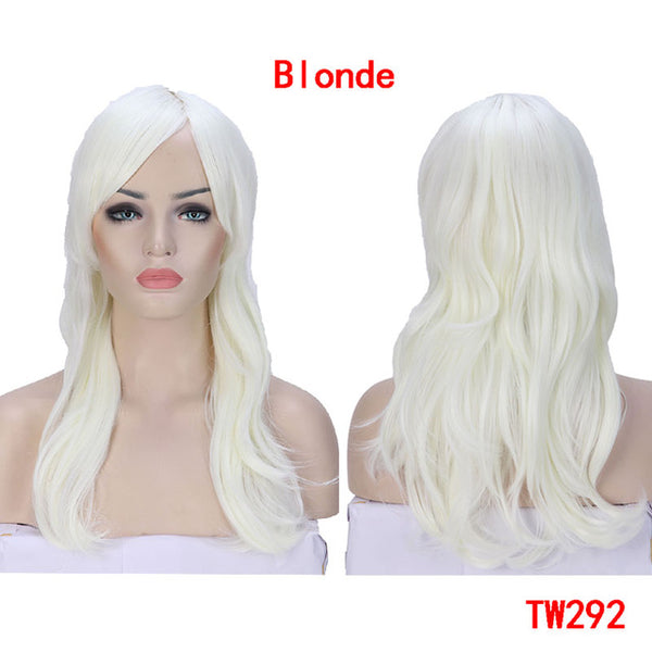 SNOILITE 23inch Long loose wave Cosplay Wigs Pink Black Blue Brown Blonde red Women Wig Heat Resistant Synthetic wig for cosplay