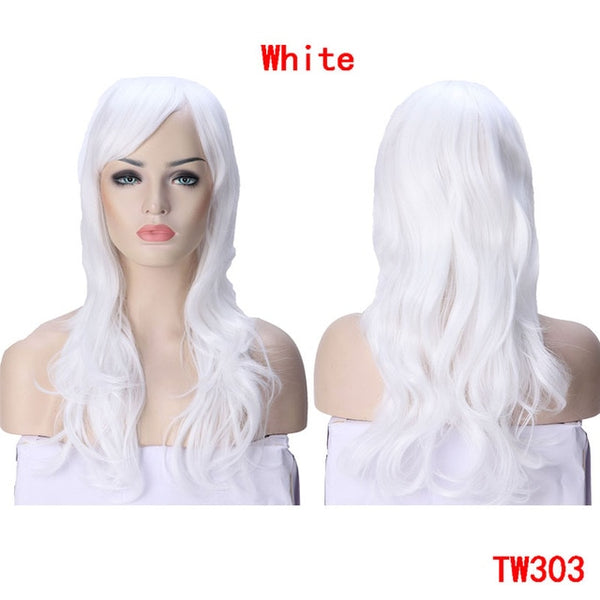 SNOILITE 23inch Long loose wave Cosplay Wigs Pink Black Blue Brown Blonde red Women Wig Heat Resistant Synthetic wig for cosplay