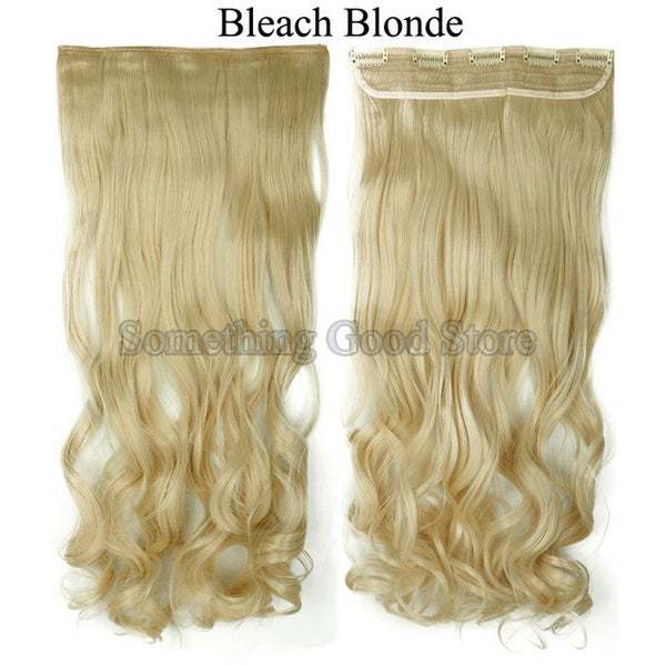 SNOILITE 17"/24"/27" Lady Synthetic Curly Long Clip in Hair Extensions 5 clips Half Full Head One Piece Hairpiece brown blonde