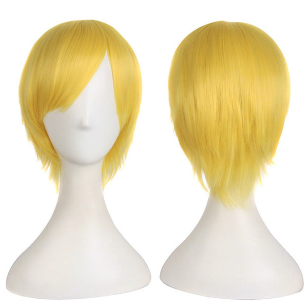 MapofBeauty 12" Short Straight White Black Blonde Red Brown Orange 23 Colors Cosplay Wigs Heat Resistant Natural Synthetic Hair