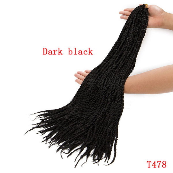 SNOILITE 20" Synthetic Senegalese Twist Crochet Braiding Hair Extensions 1Pcs/Pack Kanekalon Hairpiece 20Strands/pcs