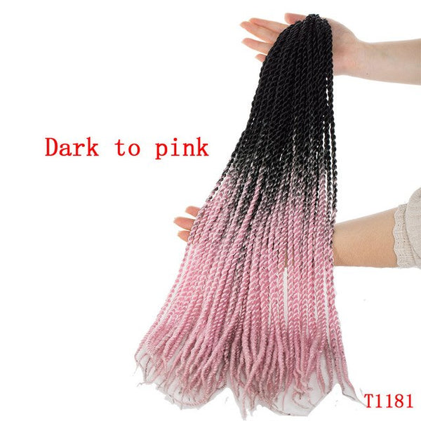 SNOILITE 20" Synthetic Senegalese Twist Crochet Braiding Hair Extensions 1Pcs/Pack Kanekalon Hairpiece 20Strands/pcs