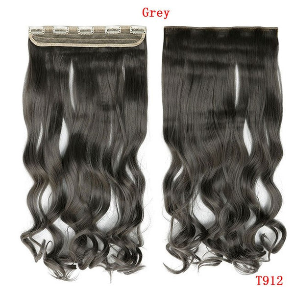 SNOILITE 24inch Synthetic Curly Long Clip in Hair Extensions Half Full Head One Piece Hairpiece Black Brown Blonde red