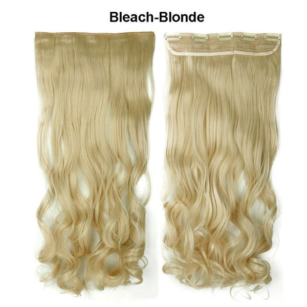 SNOILITE 17/24/27/29" Long Curly Synthetic Clip in Hair Extensions Half Full Head Hairpiece 5 clips One Piece Black Brown Blonde