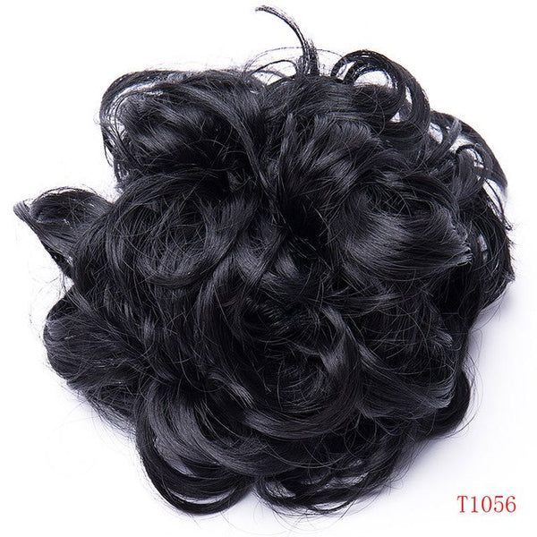 S-noilite Heat Resistant Fiber Women Black Blonde Brown Rubber Band Curly Chignon UPDO Synthetic Hairpieces Bun hair extension