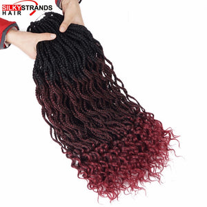 Silky Strands Goddess Box Braids Crochet Hair Extensions Kanekalon Crochet Braids Synthetic Braiding Hair Black Colors Bulk