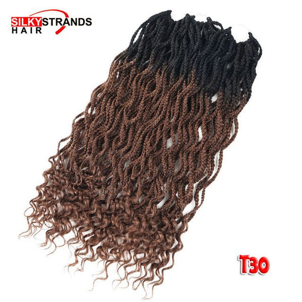 Silky Strands Goddess Box Braids Crochet Hair Extensions Kanekalon Crochet Braids Synthetic Braiding Hair Black Colors Bulk