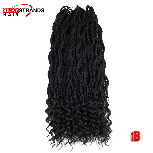 Silky Strands Goddess Box Braids Crochet Hair Extensions Kanekalon Crochet Braids Synthetic Braiding Hair Black Colors Bulk