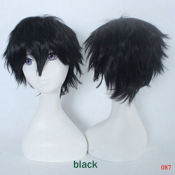 SNOILITE wig cosplay curta Halloween Short Synthetic Hair Straight brown wig cosplay short red blue orange wig for party