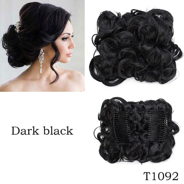 S-noilite 1pcs Synthetic Hair Big Bun Chignon Two Plastic Comb Clips in chignon synthetic hairpiece chignon cheveux hair