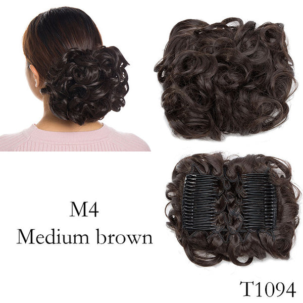 S-noilite 1pcs Synthetic Hair Big Bun Chignon Two Plastic Comb Clips in chignon synthetic hairpiece chignon cheveux hair