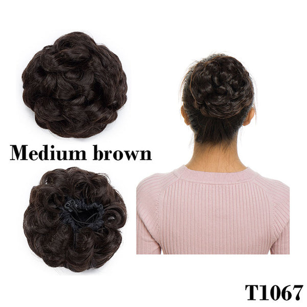 S-noilite postiche cheveux chignon synthetic Hairpiece adjustable rubber band belt drawstring curly chignons cheveux hair bun