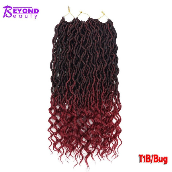 Crochet Goddess Locs Hair Extensions Faux Locs Curly Crochet Braids Ombre Kanekalon Braiding Hair Bohemian locks Beyond Beauty