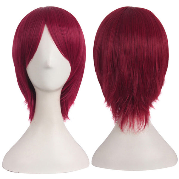 MapofBeauty 12" Short Straight White Black Blonde Red Brown Orange 23 Colors Cosplay Wigs Heat Resistant Natural Synthetic Hair