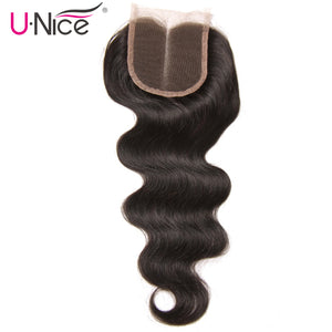 UNice Hair Icenu Remy Hair Series Brazilian Body Wave Closure Swiss Lace Middle Part Human Hair Lace Closure 1 Piece 10"-20"