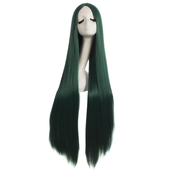 Long Straight Hair 40" 100cm Cosplay Wig Black White Brown 4 Colors Heat Resistant Synthetic Wigs Women Ladies Party MapofBeauty