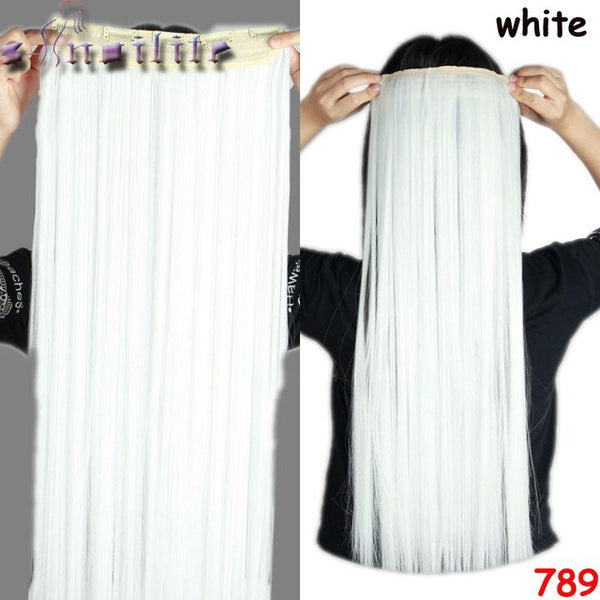 s-noilite 26 inch(66cm) Long Straight Synthetic Extensions Clip in Hair Extension 100% Real Natural Heat Resistant Hairpiece