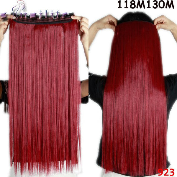 s-noilite 26 inch(66cm) Long Straight Synthetic Extensions Clip in Hair Extension 100% Real Natural Heat Resistant Hairpiece