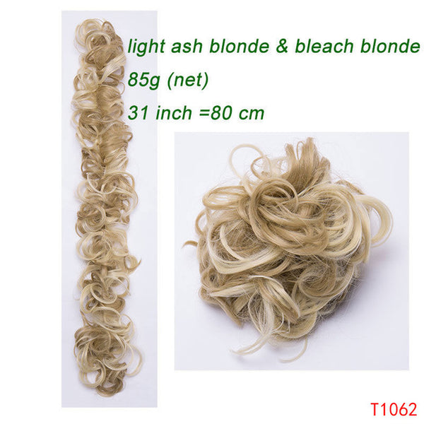 S-noilite 80cm elastic Band hair chignon Updo Twining hair extension Synthetic chignon hair pieces Women Chignon hairpieces