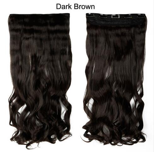 SNOILITE 18" 5 clips on Curly Thick Hairpiece clip ins Hair Extensions Heat Resistant Fiber Synthetic Hair for women Party