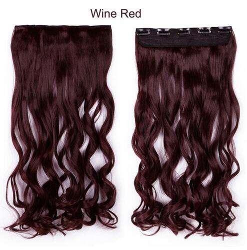 SNOILITE 18" 5 clips on Curly Thick Hairpiece clip ins Hair Extensions Heat Resistant Fiber Synthetic Hair for women Party