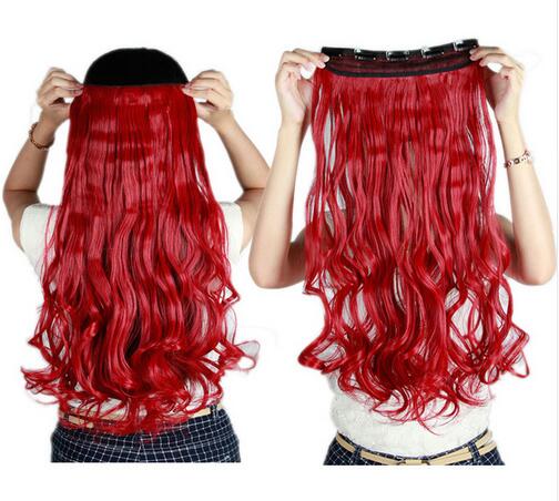 SNOILITE 18" 5 clips on Curly Thick Hairpiece clip ins Hair Extensions Heat Resistant Fiber Synthetic Hair for women Party