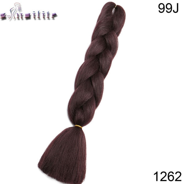 S-noilite Kanekalon Braiding Hair Crochet Braids Synthetic Hair Ombre 24 Inch 100G Jumbo Braids