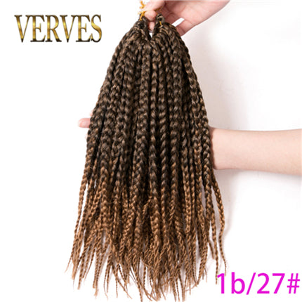 VERVES Box Braids Hair Synthetic 14 inch and 18 inch Crochet Hair Extensions 22 Strands/pack Ombre Braiding Hair Braids