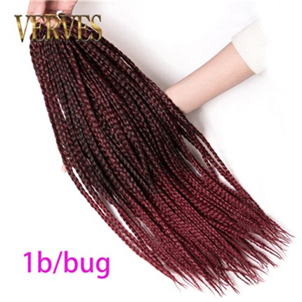 VERVES Box Braids Hair Synthetic 14 inch and 18 inch Crochet Hair Extensions 22 Strands/pack Ombre Braiding Hair Braids