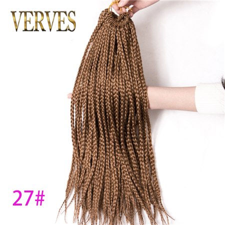 VERVES Box Braids Hair Synthetic 14 inch and 18 inch Crochet Hair Extensions 22 Strands/pack Ombre Braiding Hair Braids