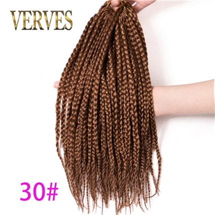 VERVES Box Braids Hair Synthetic 14 inch and 18 inch Crochet Hair Extensions 22 Strands/pack Ombre Braiding Hair Braids