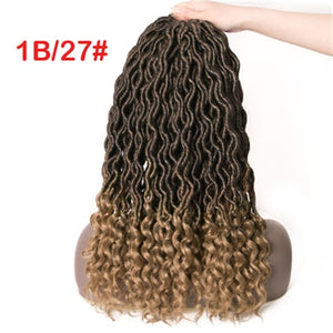 VERVES Faux Locs 18 inch Crochet braids Hair Extensions 24 strands/pack Braids Ombre Kanekalon Braiding Hair Synthetic brown